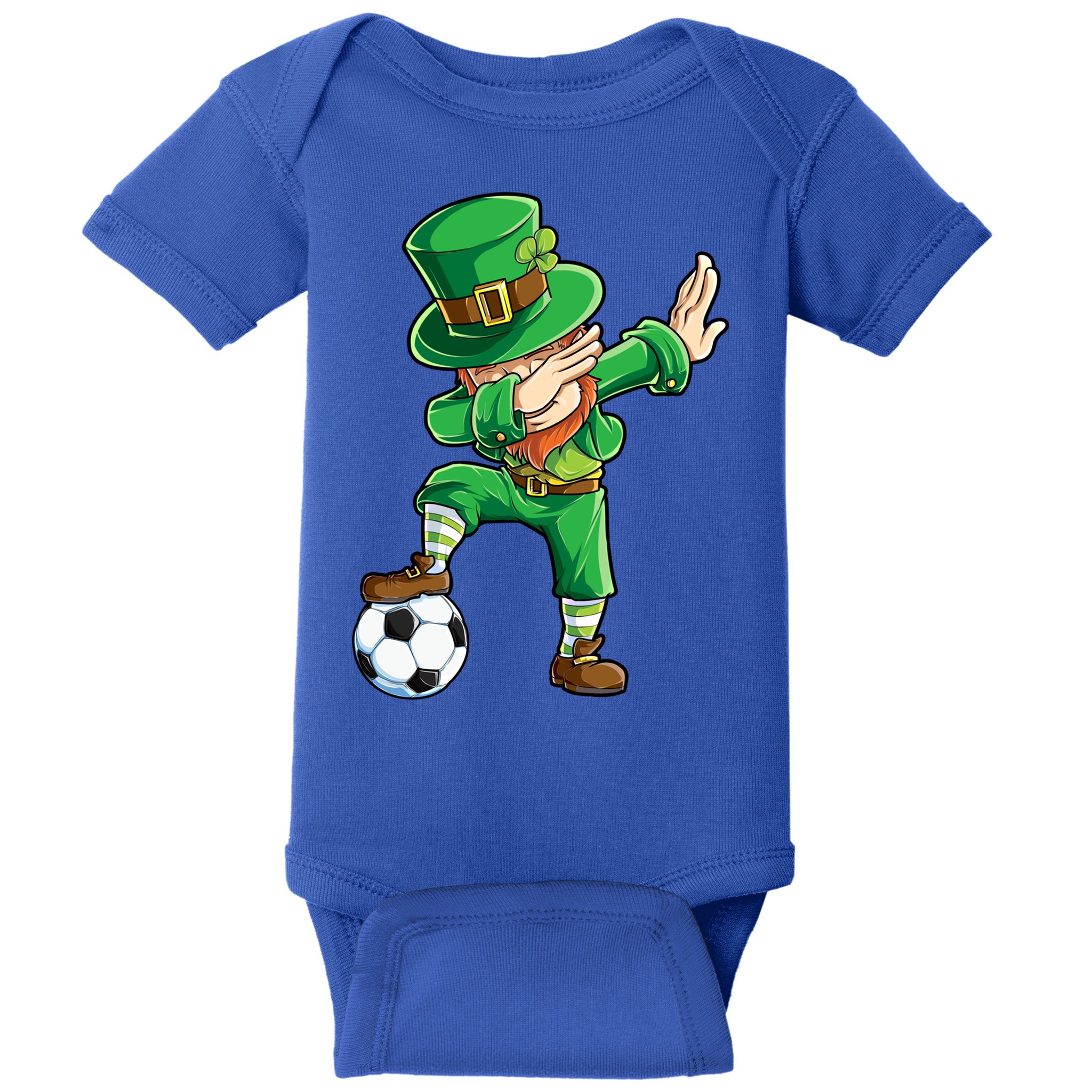 Dabbing Leprechaun St Patricks Day Soccer Sports Gift Baby Bodysuit