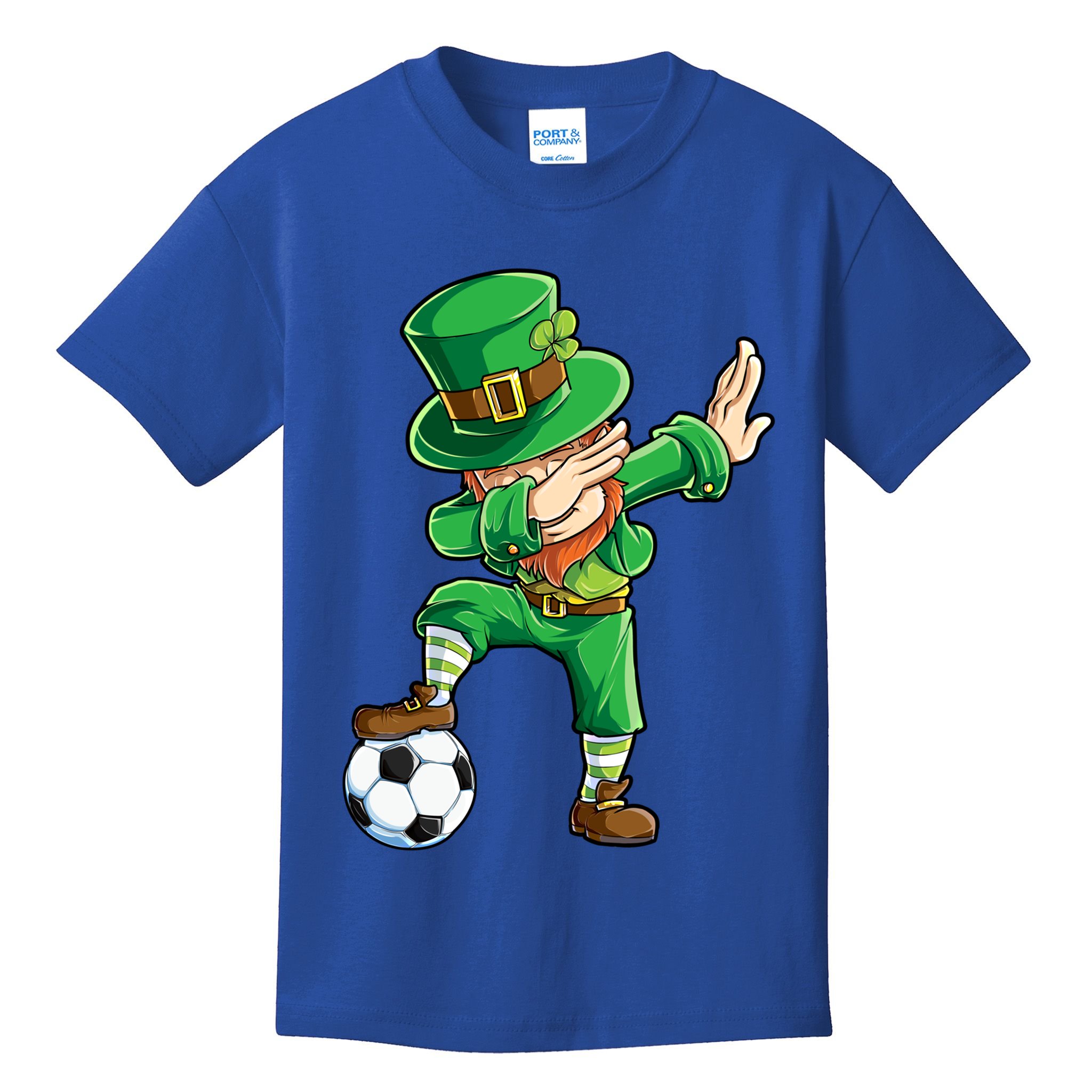 Dabbing Leprechaun St Patricks Day Soccer Sports Gift Kids T-Shirt