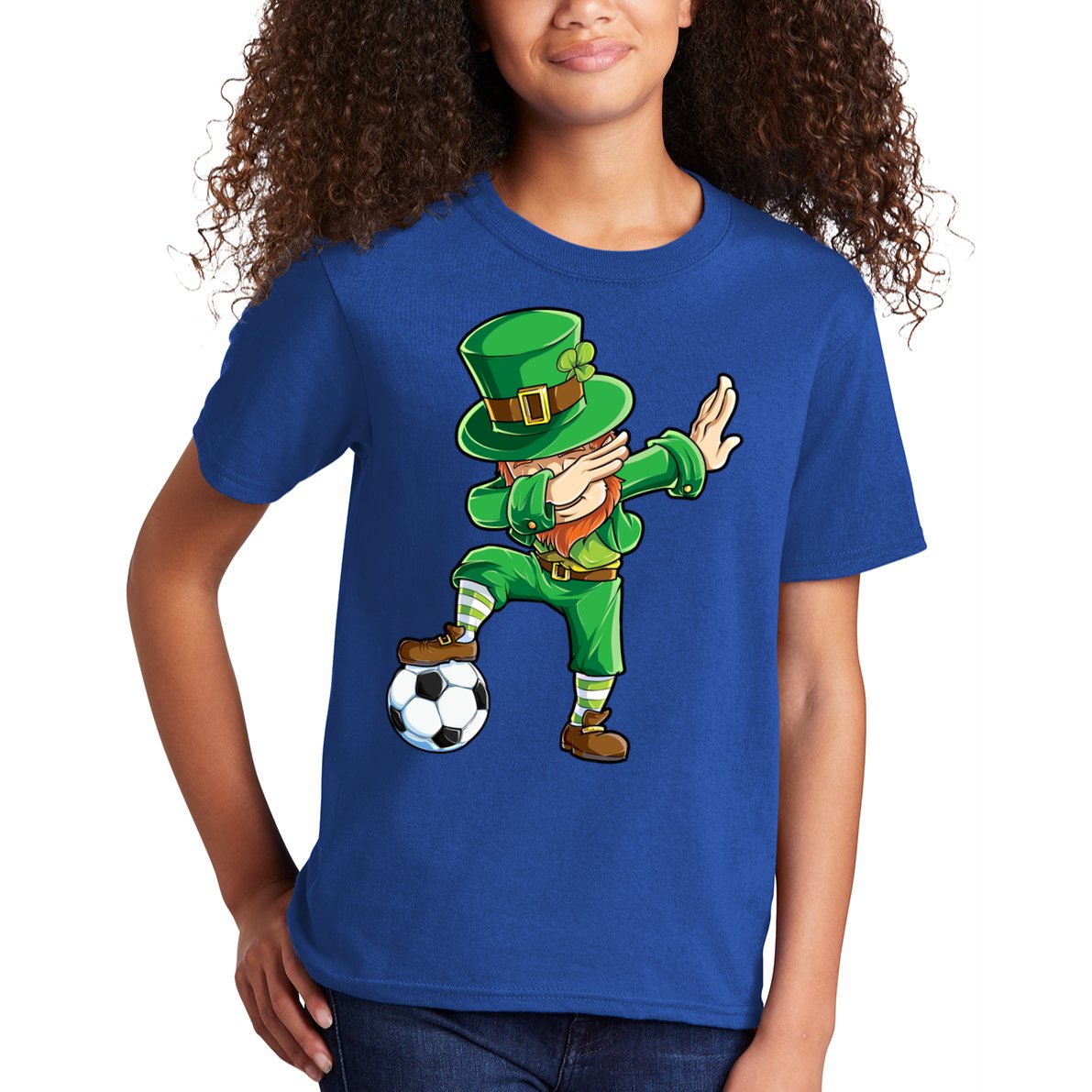 Dabbing Leprechaun St Patricks Day Soccer Sports Gift Kids T-Shirt