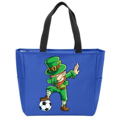 Dabbing Leprechaun St Patricks Day Soccer Sports Gift Zip Tote Bag