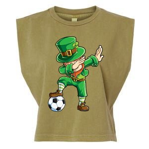 Dabbing Leprechaun St Patricks Day Soccer Sports Gift Garment-Dyed Women's Muscle Tee