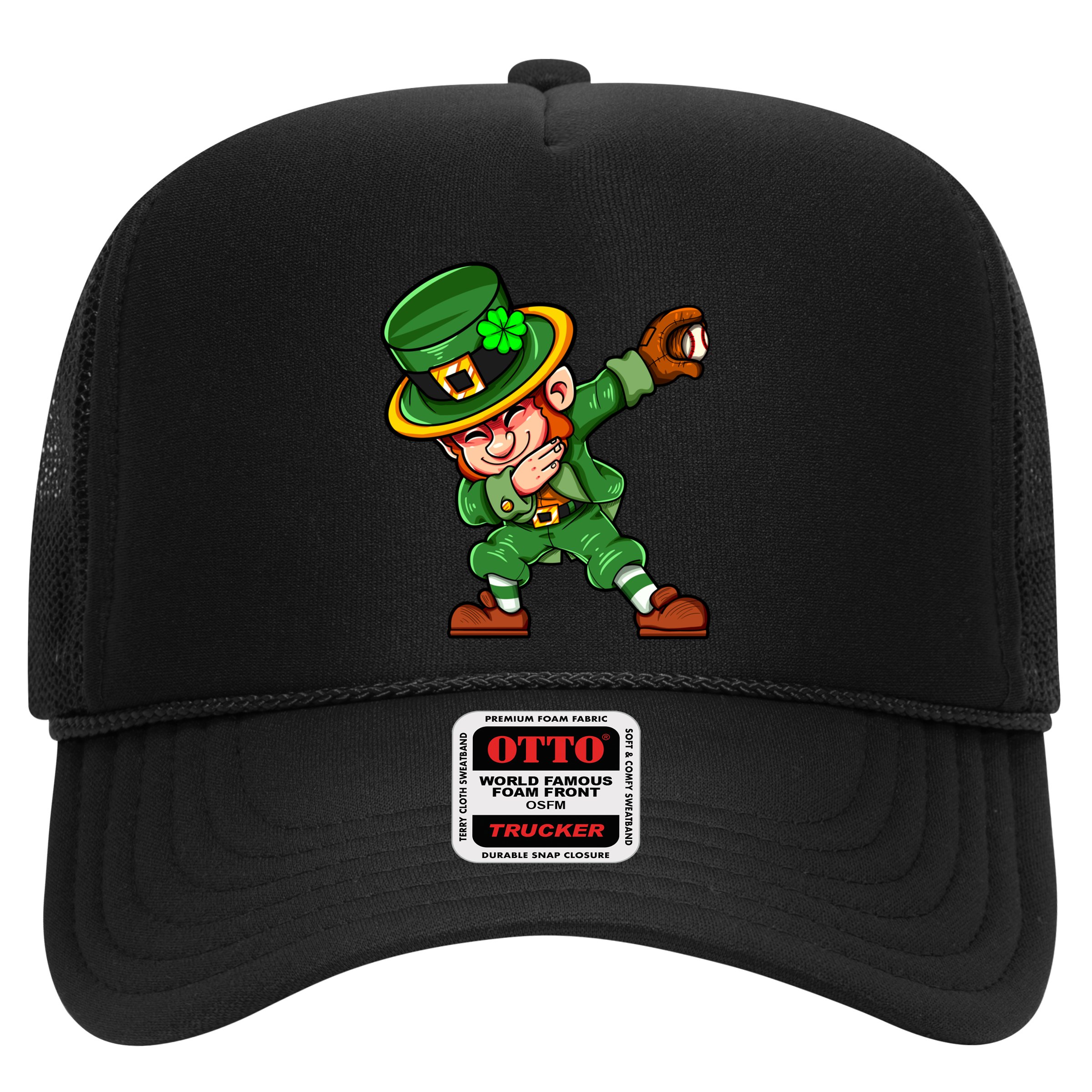 Dabbing Leprechaun Shamrock St Patricks Day Catcher Baseball Gift Hat