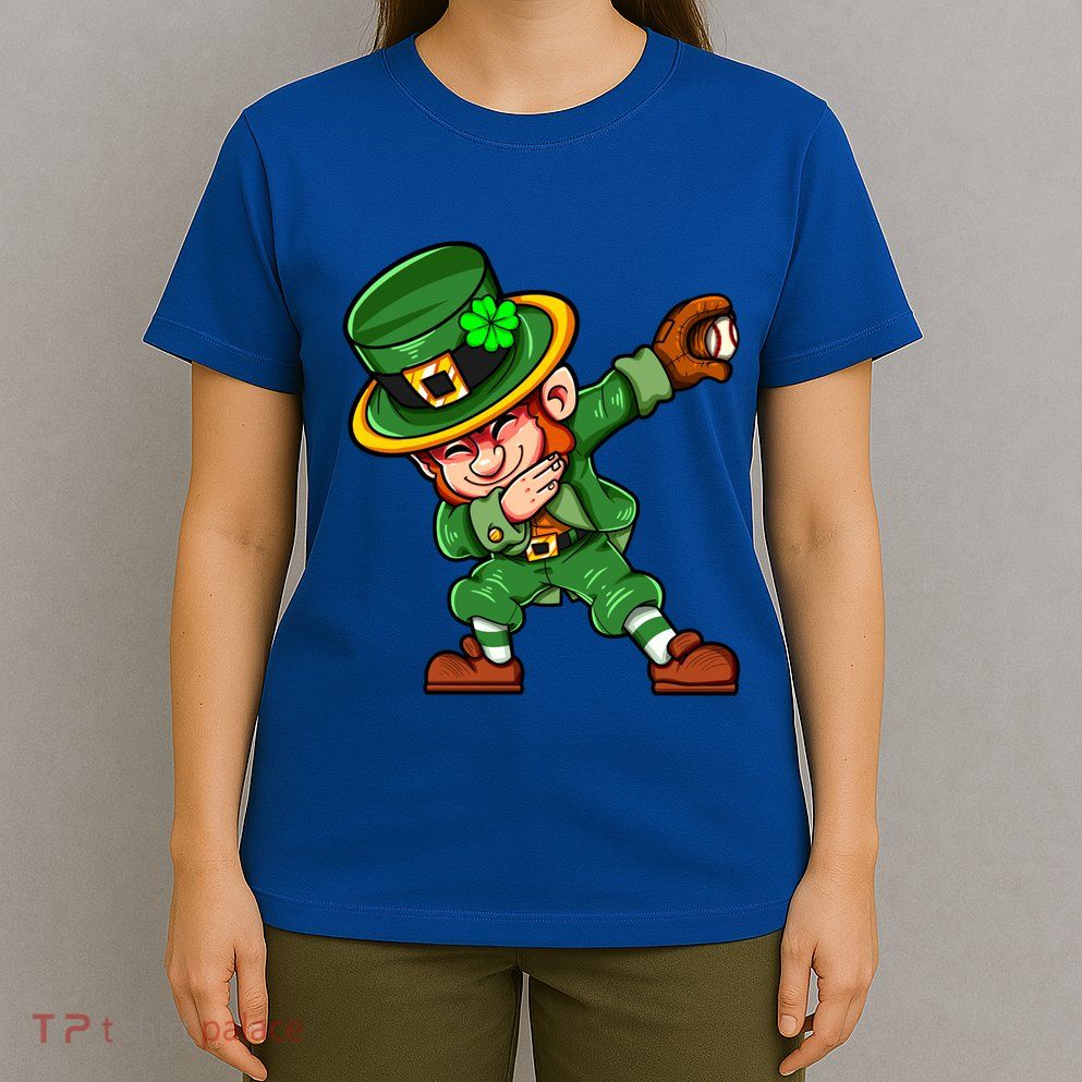 Dabbing Leprechaun Shamrock St Patricks Day Catcher Baseball Gift T-Shirt