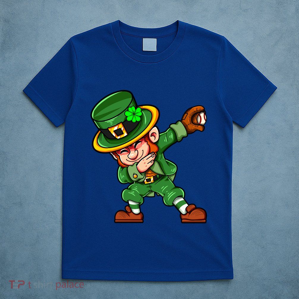 Dabbing Leprechaun Shamrock St Patricks Day Catcher Baseball Gift T-Shirt