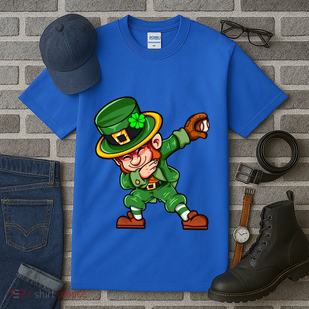 Dabbing Leprechaun Shamrock St Patricks Day Catcher Baseball Gift Tall T-Shirt