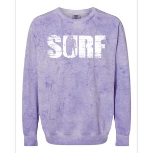 Distressed Look Surfing Gift For Surfers Cute Gift Colorblast Crewneck Sweatshirt