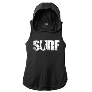 Distressed Look Surfing Gift For Surfers Cute Gift Ladies PosiCharge Tri-Blend Wicking Draft Hoodie Tank