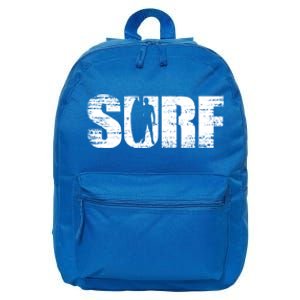 Distressed Look Surfing Gift For Surfers Cute Gift 16 in Basic Backpack