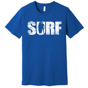 Distressed Look Surfing Gift For Surfers Cute Gift Premium T-Shirt