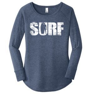 Distressed Look Surfing Gift For Surfers Cute Gift Women's Perfect Tri Tunic Long Sleeve Shirt