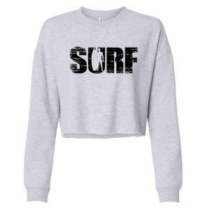 Distressed Look Surfing Gift For Surfers Cute Gift Cropped Pullover Crew