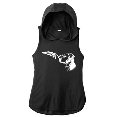 Dog Lover Skeleton Hand Boop Funny Halloween Labrador Ladies PosiCharge Tri-Blend Wicking Draft Hoodie Tank