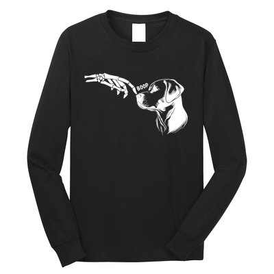 Dog Lover Skeleton Hand Boop Funny Halloween Labrador Long Sleeve Shirt