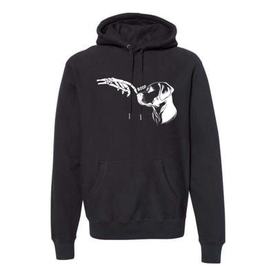 Dog Lover Skeleton Hand Boop Funny Halloween Labrador Premium Hoodie