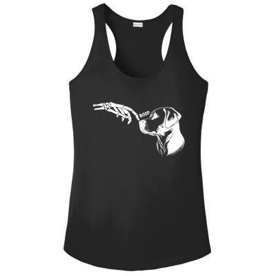 Dog Lover Skeleton Hand Boop Funny Halloween Labrador Ladies PosiCharge Competitor Racerback Tank