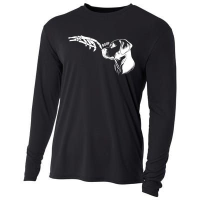 Dog Lover Skeleton Hand Boop Funny Halloween Labrador Cooling Performance Long Sleeve Crew