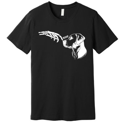 Dog Lover Skeleton Hand Boop Funny Halloween Labrador Premium T-Shirt