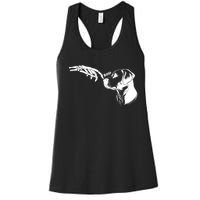 Dog Lover Skeleton Hand Boop Funny Halloween Labrador Women's Racerback Tank