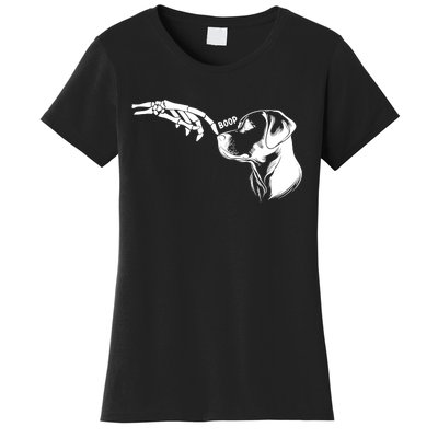 Dog Lover Skeleton Hand Boop Funny Halloween Labrador Women's T-Shirt