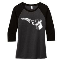 Dog Lover Skeleton Hand Boop Funny Halloween Labrador Women's Tri-Blend 3/4-Sleeve Raglan Shirt