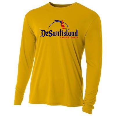 DeSantisLand Land State Of Liberty Florida Map Patriotic Cooling Performance Long Sleeve Crew