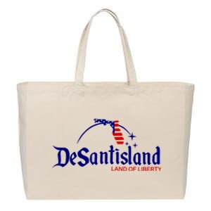 DeSantisLand Land State Of Liberty Florida Map Patriotic Cotton Canvas Jumbo Tote