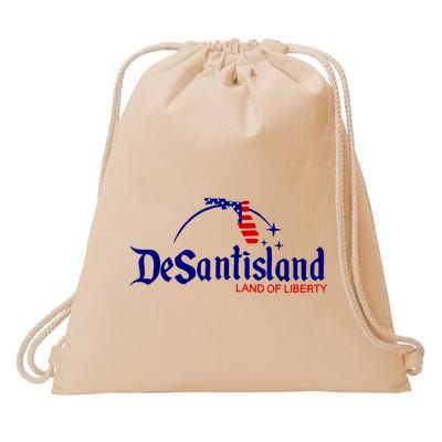 DeSantisLand Land State Of Liberty Florida Map Patriotic Drawstring Bag