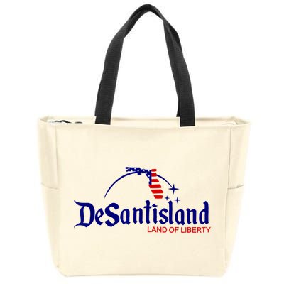DeSantisLand Land State Of Liberty Florida Map Patriotic Zip Tote Bag
