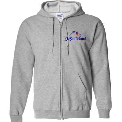 DeSantisLand Land State Of Liberty Florida Map Patriotic Full Zip Hoodie