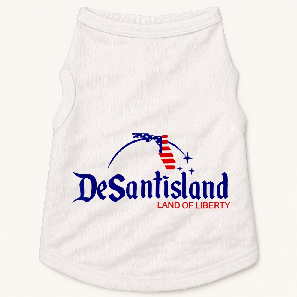 DeSantisLand Land State Of Liberty Florida Map Patriotic Doggie Tank