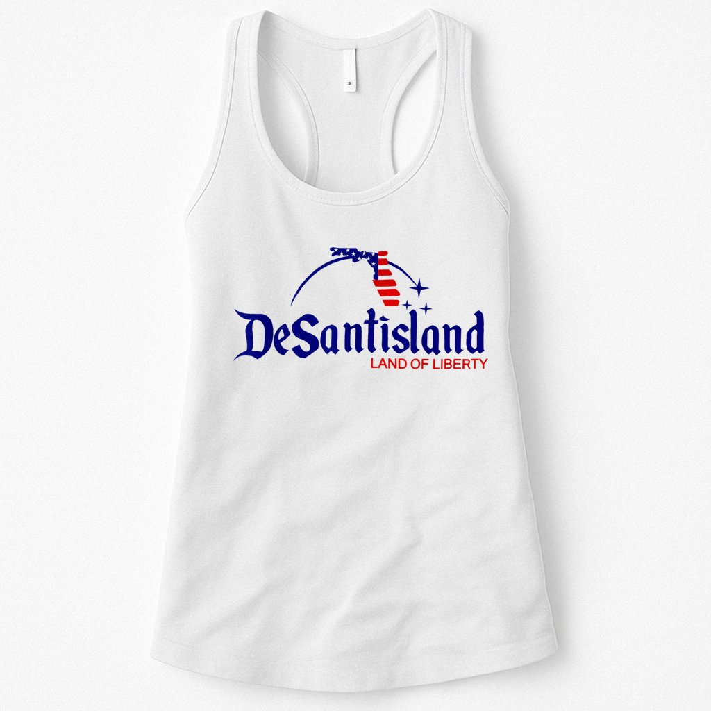 DeSantisLand Land State Of Liberty Florida Map Patriotic Womens Tank Top