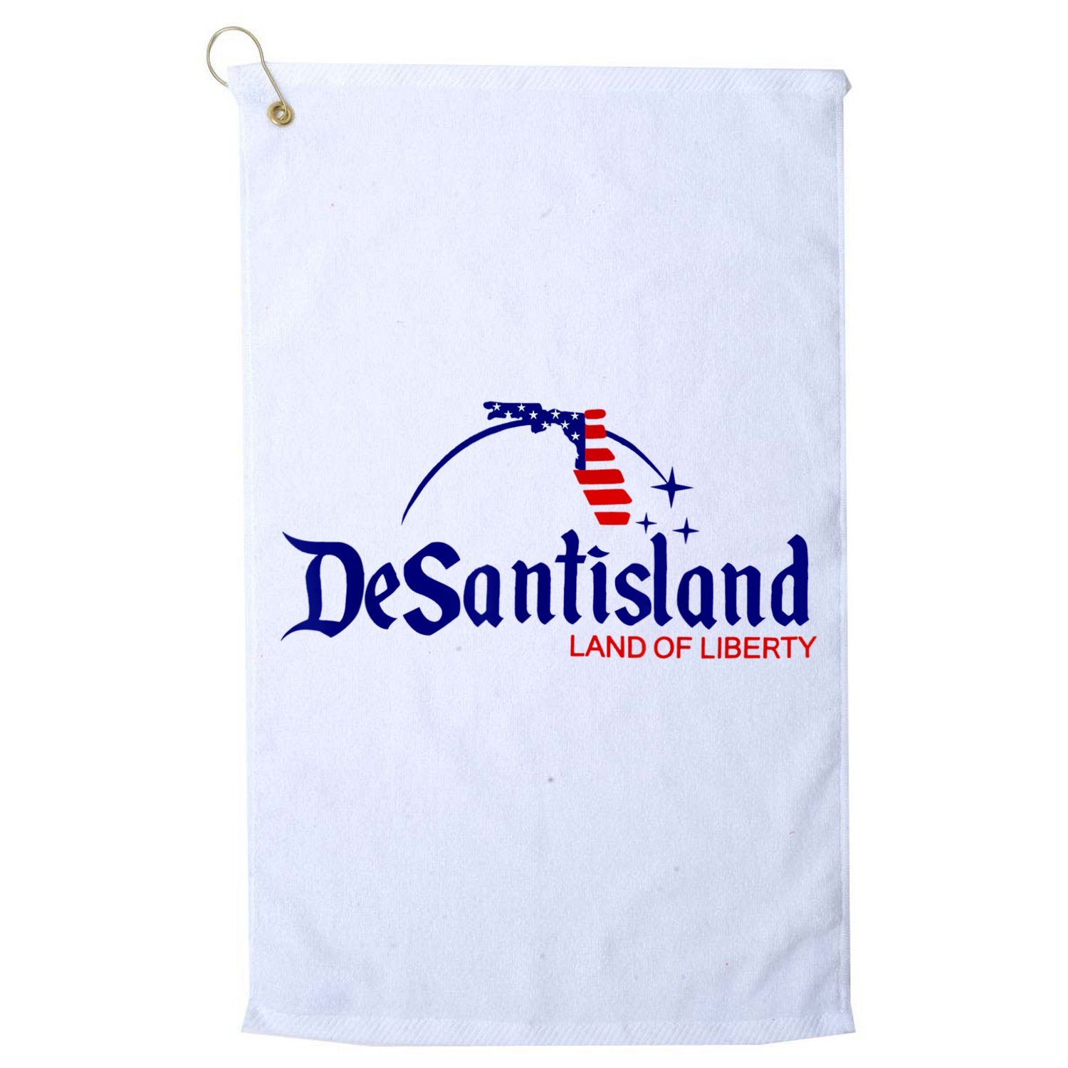 DeSantisLand Land State Of Liberty Florida Map Patriotic Golf Towel