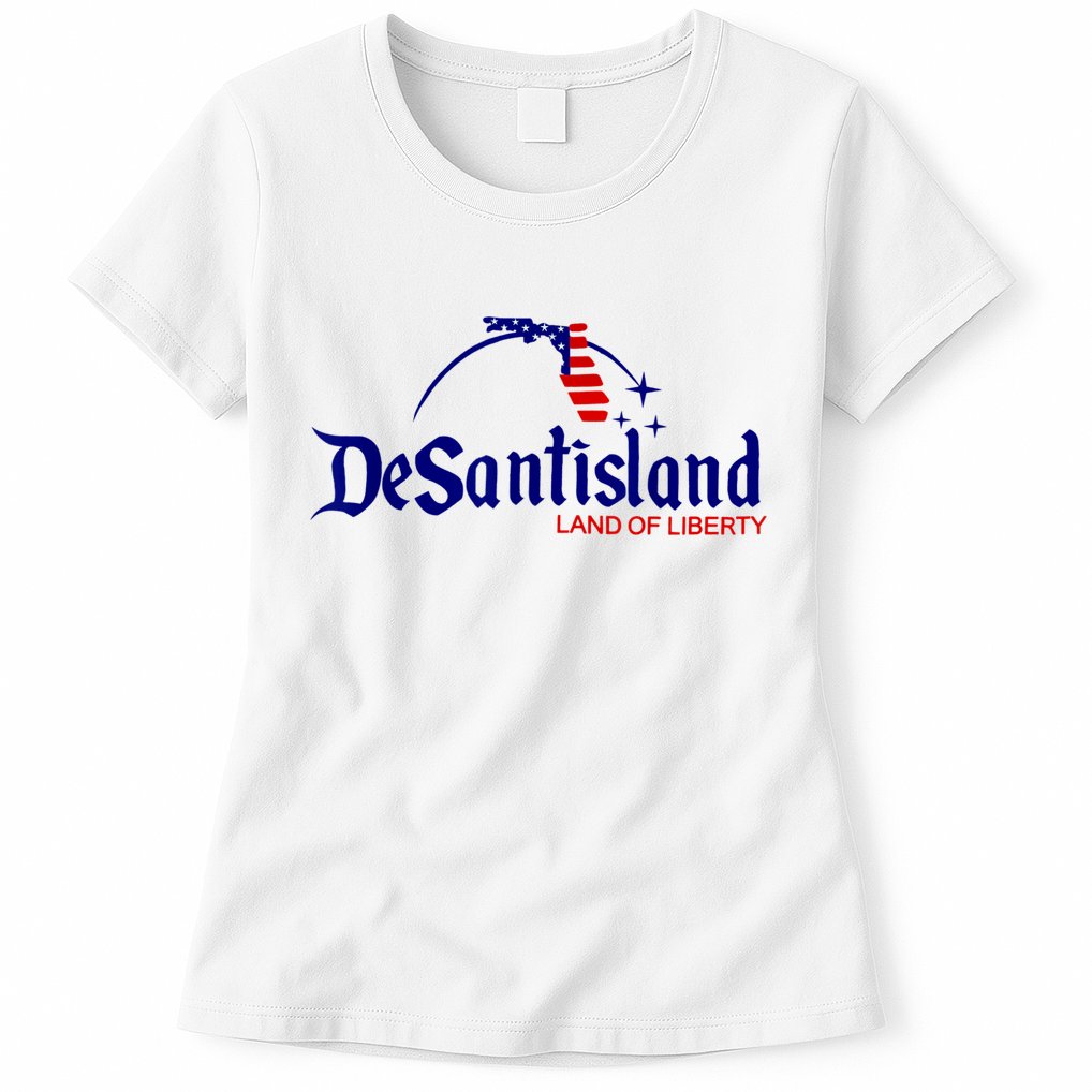 DeSantisLand Land State Of Liberty Florida Map Patriotic Womens T-Shirt