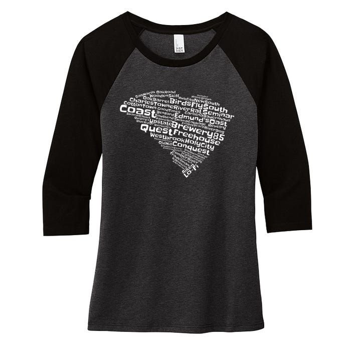 Drink Local South Carolina Breweries Women's Tri-Blend 3/4-Sleeve Raglan Shirt