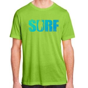 Distressed Look Surfing Gift For Surfers Cute Gift Adult ChromaSoft Performance T-Shirt