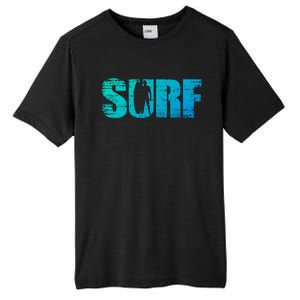 Distressed Look Surfing Gift For Surfers Cute Gift Tall Fusion ChromaSoft Performance T-Shirt