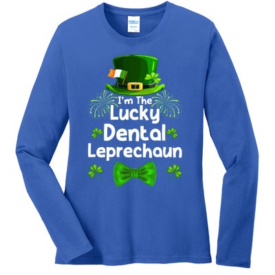 Dental Leprechaun St Patrick's Day Dentists Assistant Gift Ladies Long Sleeve Shirt