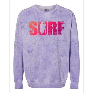 Distressed Look Surfing Gift For Surfers Cute Gift Colorblast Crewneck Sweatshirt