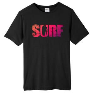 Distressed Look Surfing Gift For Surfers Cute Gift Tall Fusion ChromaSoft Performance T-Shirt