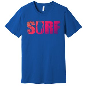 Distressed Look Surfing Gift For Surfers Cute Gift Premium T-Shirt