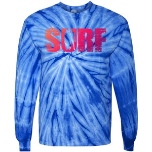 Distressed Look Surfing Gift For Surfers Cute Gift Tie-Dye Long Sleeve Shirt