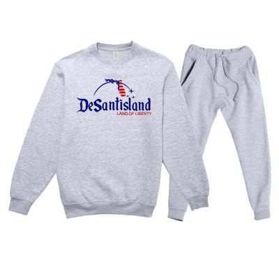 DeSantisLand Land State of Liberty Florida Map Patriotic Premium Crewneck Sweatsuit Set