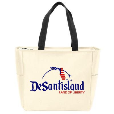 DeSantisLand Land State of Liberty Florida Map Patriotic Zip Tote Bag