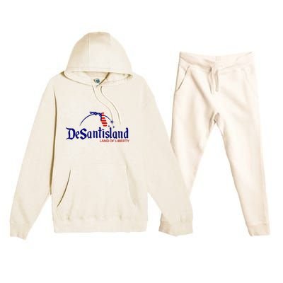 DeSantisLand Land State of Liberty Florida Map Patriotic Premium Hooded Sweatsuit Set