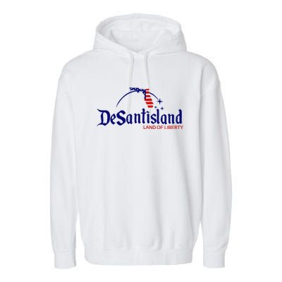 DeSantisLand Land State of Liberty Florida Map Patriotic Garment-Dyed Fleece Hoodie