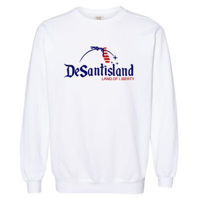 DeSantisLand Land State of Liberty Florida Map Patriotic Garment-Dyed Sweatshirt