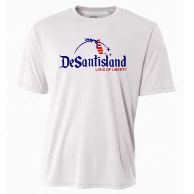 DeSantisLand Land State of Liberty Florida Map Patriotic Cooling Performance Crew T-Shirt