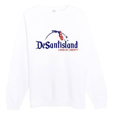 DeSantisLand Land State of Liberty Florida Map Patriotic Premium Crewneck Sweatshirt