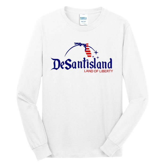 DeSantisLand Land State of Liberty Florida Map Patriotic Tall Long Sleeve T-Shirt