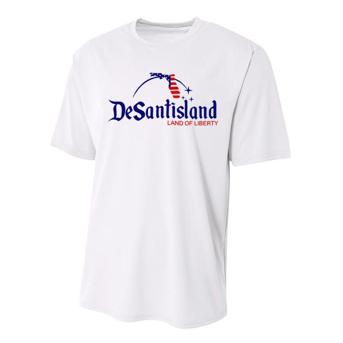 DeSantisLand Land State of Liberty Florida Map Patriotic Performance Sprint T-Shirt